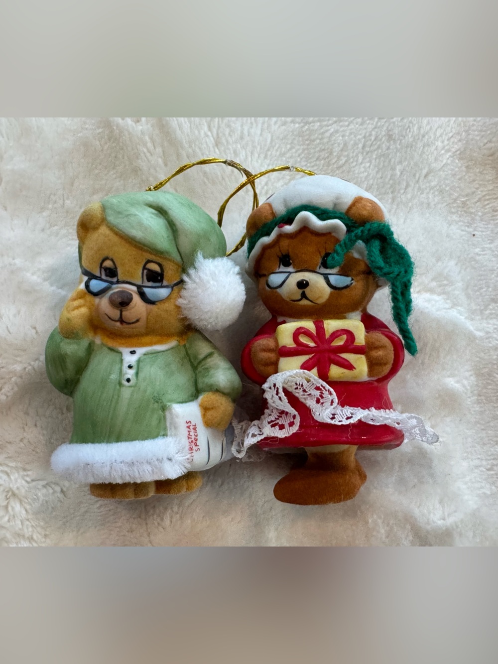 Vintage Jasco "Bedtime Critters" porcelain
Christmas bell ornaments
